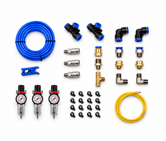 Air Line Garage Workshop Kit 12mm Hi-Flow Euro and Regulators