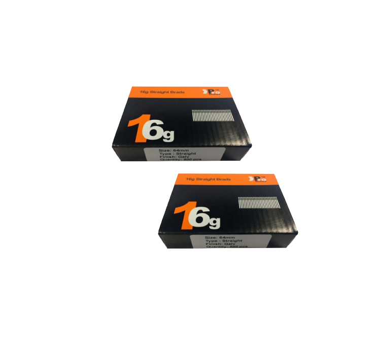 Brad Nails 16g Straight x 1000 Sizes Pack (Select Size)