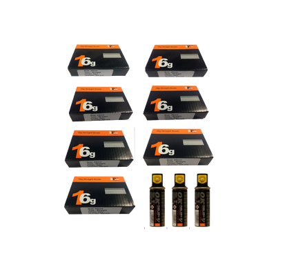 Brad Nails 16g Straight Mixed 3500 Pack & 3 x Fuel Cells