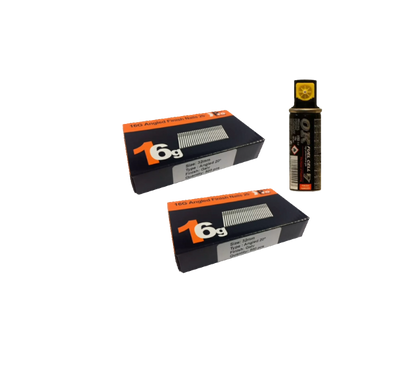 Brad Nails 16g Angled 20° x 1000 Pack & Fuel Cell