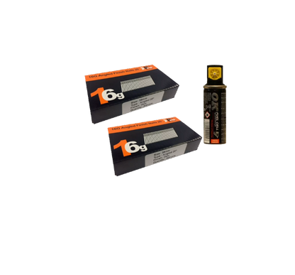 Brad Nails 16g Angled 20° x 1000 Pack & Fuel Cell