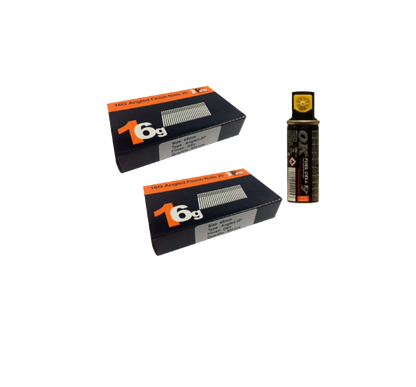 Brad Nails 16g Angled 20° x 1000 Pack & Fuel Cell
