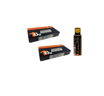 Brad Nails 16g Angled 20° x 1000 Pack & Fuel Cell