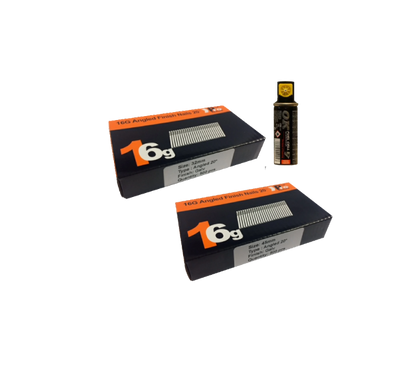 Brad Nails 16g Angled 20° x 1000 Mixed Pack (Select Size) & Fuel Cell