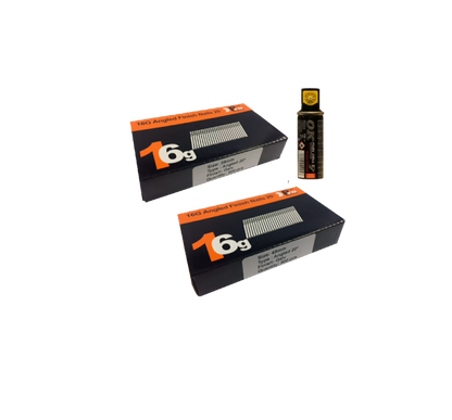 Brad Nails 16g Angled 20° x 1000 Mixed Pack (Select Size) & Fuel Cell