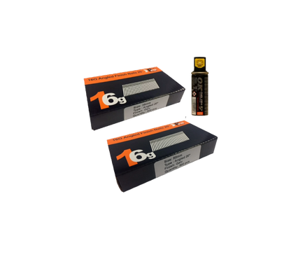 Brad Nails 16g Angled 20° x 1000 Mixed Pack (Select Size) & Fuel Cell