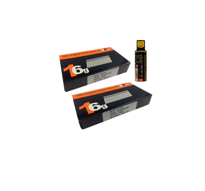 Brad Nails 16g Angled 20° x 1000 Mixed Pack (Select Size) & Fuel Cell