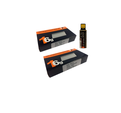 Brad Nails 16g Angled 20° x 1000 Mixed Pack (Select Size) & Fuel Cell