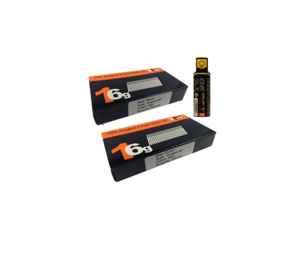 Brad Nails 16g Angled 20° x 1000 Mixed Pack (Select Size) & Fuel Cell